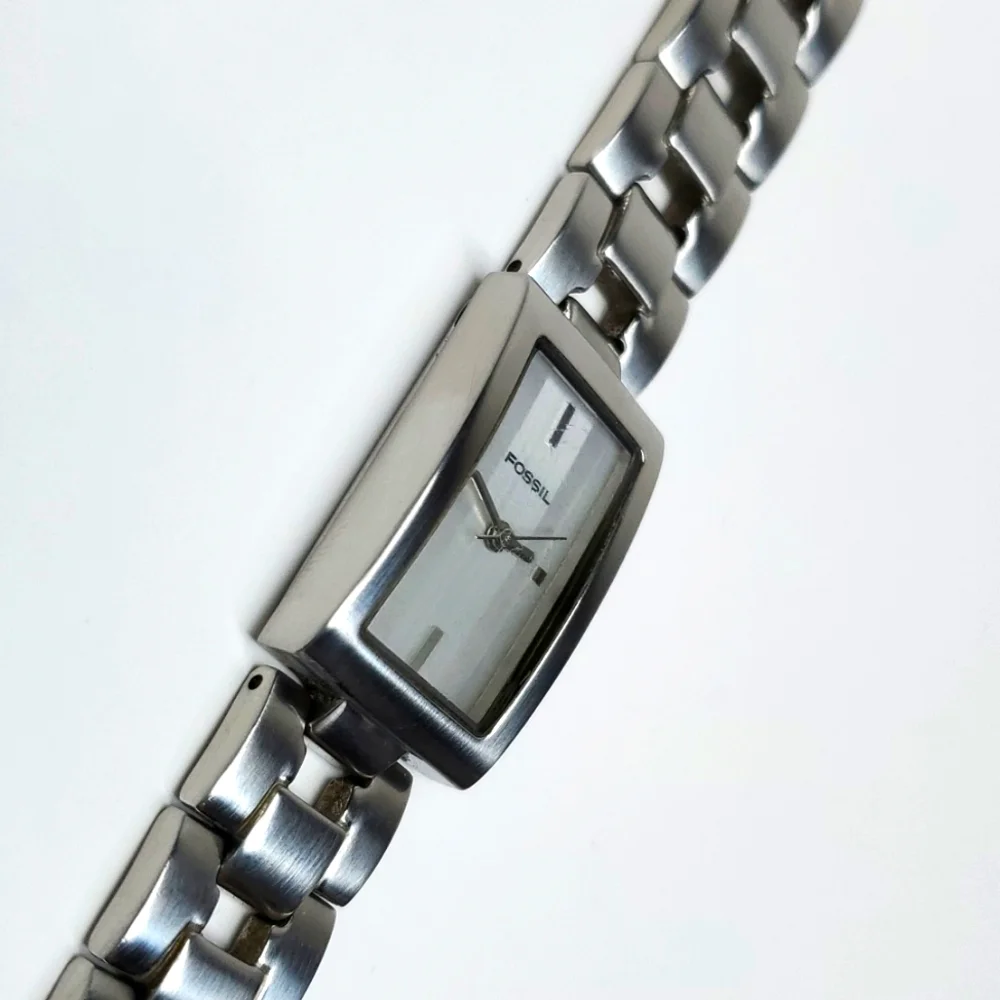 Fossil Watch ES1107 F² Silver Steel Wristband White Face Watch